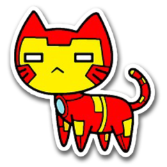 /STICKER_COMICS_MARVEL: ironman (gatito ?)