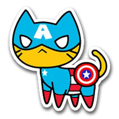 /STICKER_COMICS_MARVEL: Capitan_America (gatito ?)