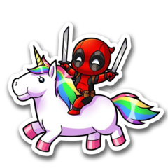 /STICKER_COMICS_MARVEL: DEADPOOL (unicornio)