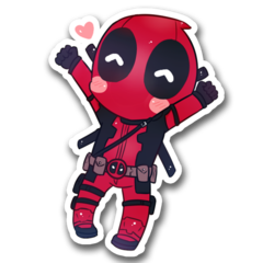 /STICKER_COMICS_MARVEL: Deadpool (chibi 2)