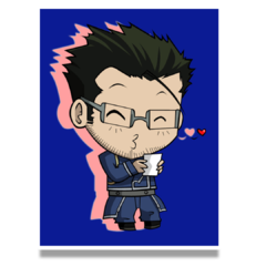 /STICKER_FULLMETAL_ALCHEMIST: HUGHES _CHIBI