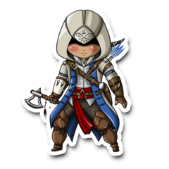 /STICKER_ASSASINS_CRED: Connor_Kenway (Chibi)