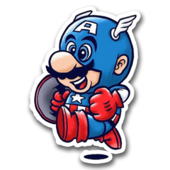 /STICKER_COMICS_MARVEL: Capitan_america (Mario_bros)