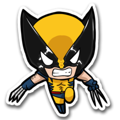 /STICKER_COMICS_MARVEL: Wolverine (CHIBI)