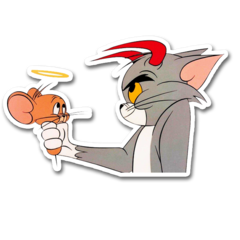 /STICKER_TOM_Y_JERRY: Angel_Demonio