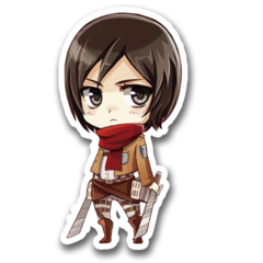 /STICKER_SHINGEKI_NO_KYOJIN: Mikasa_ackerman (chibi)