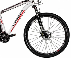 Imagen de BICICLETA R.29 TOPMEGA THOR SHIMANO 24V ALUMINIO BCO/NEG/ROJO