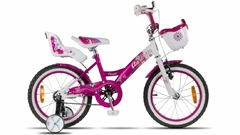 BICICLETA R.16 AURORA FLOWER FUCSIA/BCO