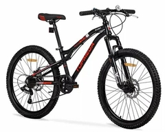 BICICLETA R.24 TOPMEGA SLIDER MTB 7V NEG/ROJ