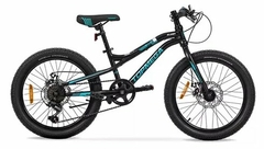 BICICLETA R.20 TOPMEGA SLIDER 7V NEGRO/CELESTE