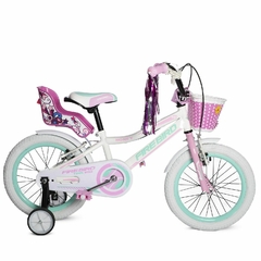 BICICLETA R.16 HONEY ACERO BCO/ROSA