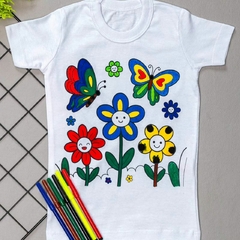 Camiseta de Colorir Flores - comprar online