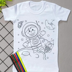 Camiseta de Colorir Astronauta