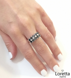 Anillo Onix de Plata Italiana