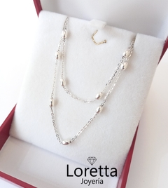 Cadena con Borlitas de 50cm #Plata925