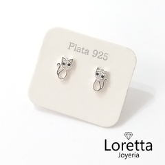 Aros Gatitos mini de Plata Italiana