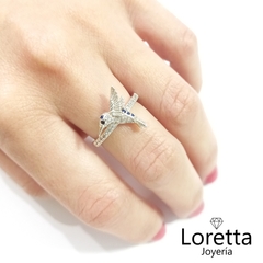 Anillo Colibrí de Plata Italiana