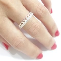 Anillo Cadena de Plata925 con zirconias - comprar online