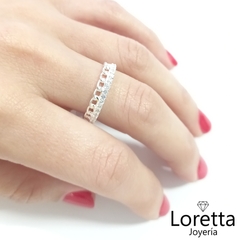 Anillo Cadena de Plata925 con zirconias