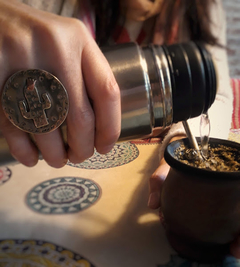 Anillo  Cactus de alpaca y detalle en cobre - Kipu Objetos de Origen