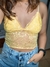 Cropped Renda Amarelo