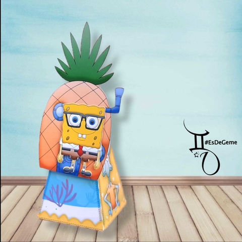 10 Piramides 3D Bob Esponja (18x7.3x7.3cm)