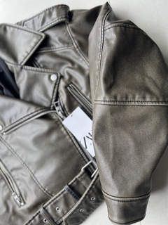 JACKET BIKER CARBON ZARA - tienda online