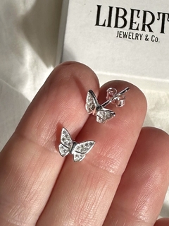 Aro mini mariposa plata UNIDAD