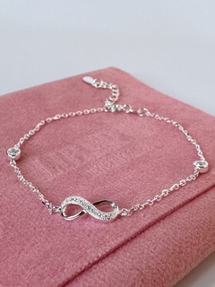 Pulsera Infinito & cubic 17+3 cm plata 925