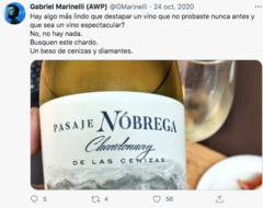 Pasaje Nobrega Chardonnay de las cenizas 2021 en internet