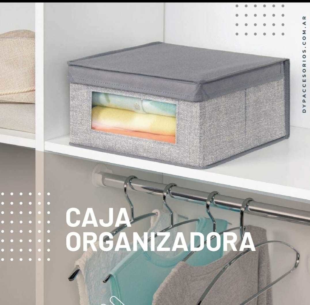 Caja Organizadora De Tela Gris 38X25X25 – Perfect Home