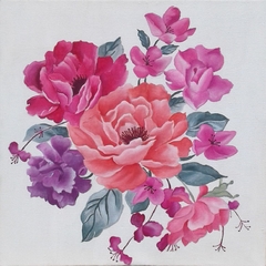 Flores de tinta rosa
