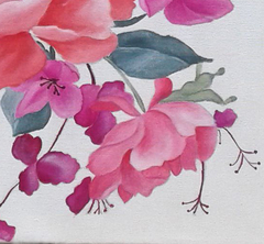 Flores de tinta rosa - comprar online