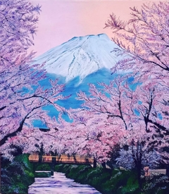 Delicada belleza (sobre fotografía de Monte Fuji de autor desconocido)