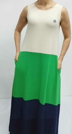 VESTIDO REGATA COLOR LONGO C/ BOLSO - Mundo Marinho moda relax