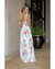 VESTIDO LONGO BRANCO ESTAMPA FLORAL FLUÍDO LAÇO OMBRO na internet