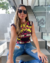 BLUSA REGATA MUSCLE TEE ESTAMPADA COM OMBREIRAS