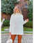 MAXI BLUSA PONCHO FEMININO EM TRICOT OFF WHITE GOLA ALTA MANGA LONGA LIVE - loja online