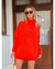 MAXI BLUSA PONCHO FEMININO EM TRICOT LARANJA GOLA ALTA MANGA LONGA LIVE - comprar online