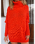 MAXI BLUSA PONCHO FEMININO EM TRICOT LARANJA GOLA ALTA MANGA LONGA LIVE