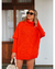 MAXI BLUSA PONCHO FEMININO EM TRICOT LARANJA GOLA ALTA MANGA LONGA LIVE - loja online