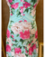 VESTIDO LONGO VERDE MENTA ESTAMPA FLORAL ROSA PINK - comprar online