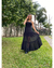 Imagem do CONJUNTO CROPPED SAIA LONGA CREPE DE SEDA TEXTURIZADO PRETO