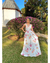 Imagem do VESTIDO LONGO BRANCO ESTAMPA FLORAL FLUÍDO LAÇO OMBRO