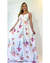 VESTIDO LONGO BRANCO ESTAMPA FLORAL FLUÍDO LAÇO OMBRO