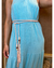 VESTIDO LONGO VISCOSE AZUL AQUA FRENTE ÚNICA SOLTINHO