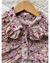 CAMISA MANGA LONGA CREPE FLORAL ROSA BABADO GOLA BOTÃO PÉROLA - comprar online