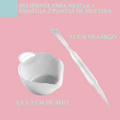 vasito para mezcla y paleta doble de silicona - momoiro.hako