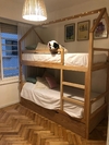 Cama Casita doble con Carrocama (sin barrotes en barandas)