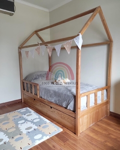 Cama Casita Simple con Carrocama Paraíso